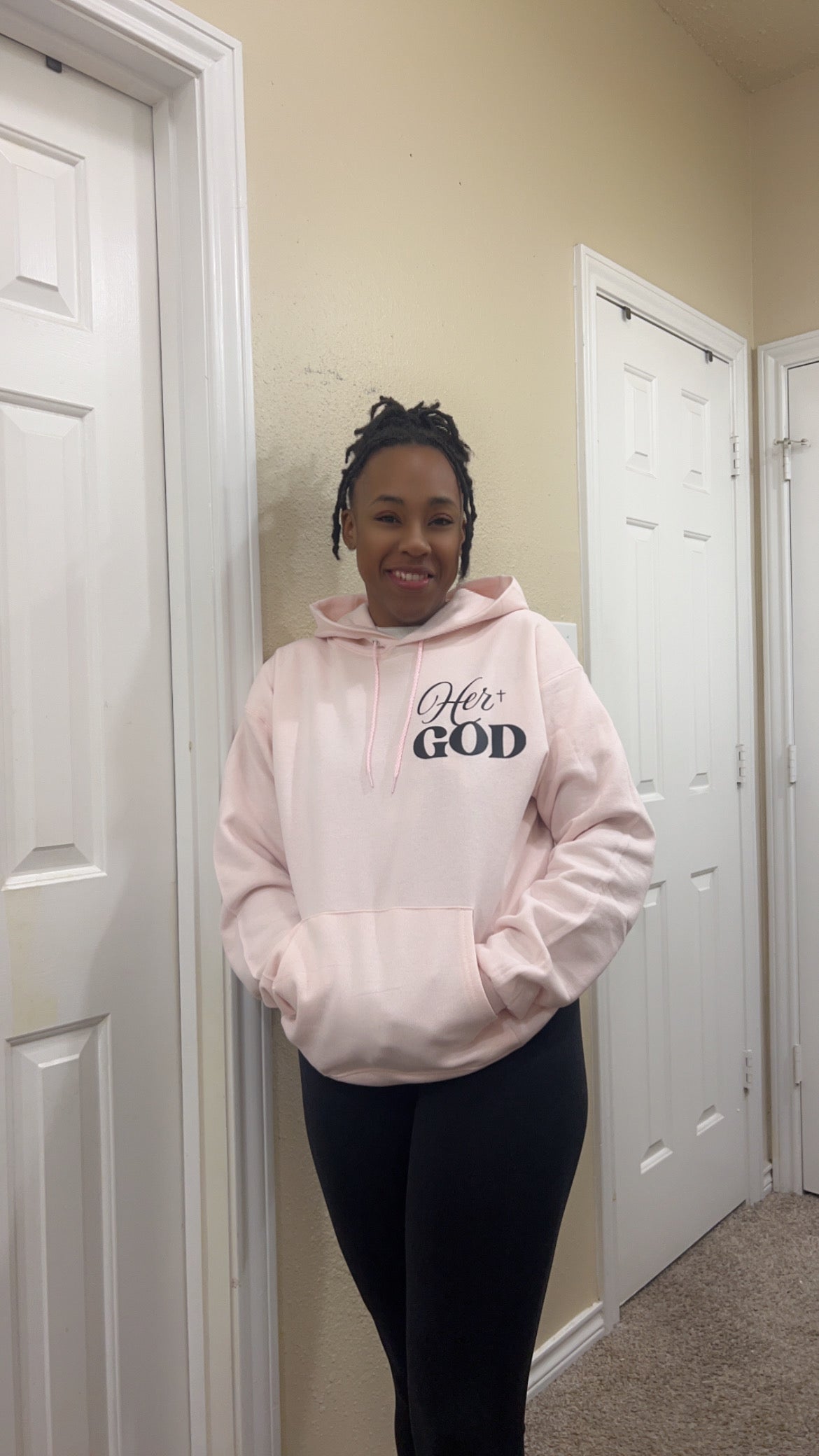 Pink Her+ GOD Hoodies
