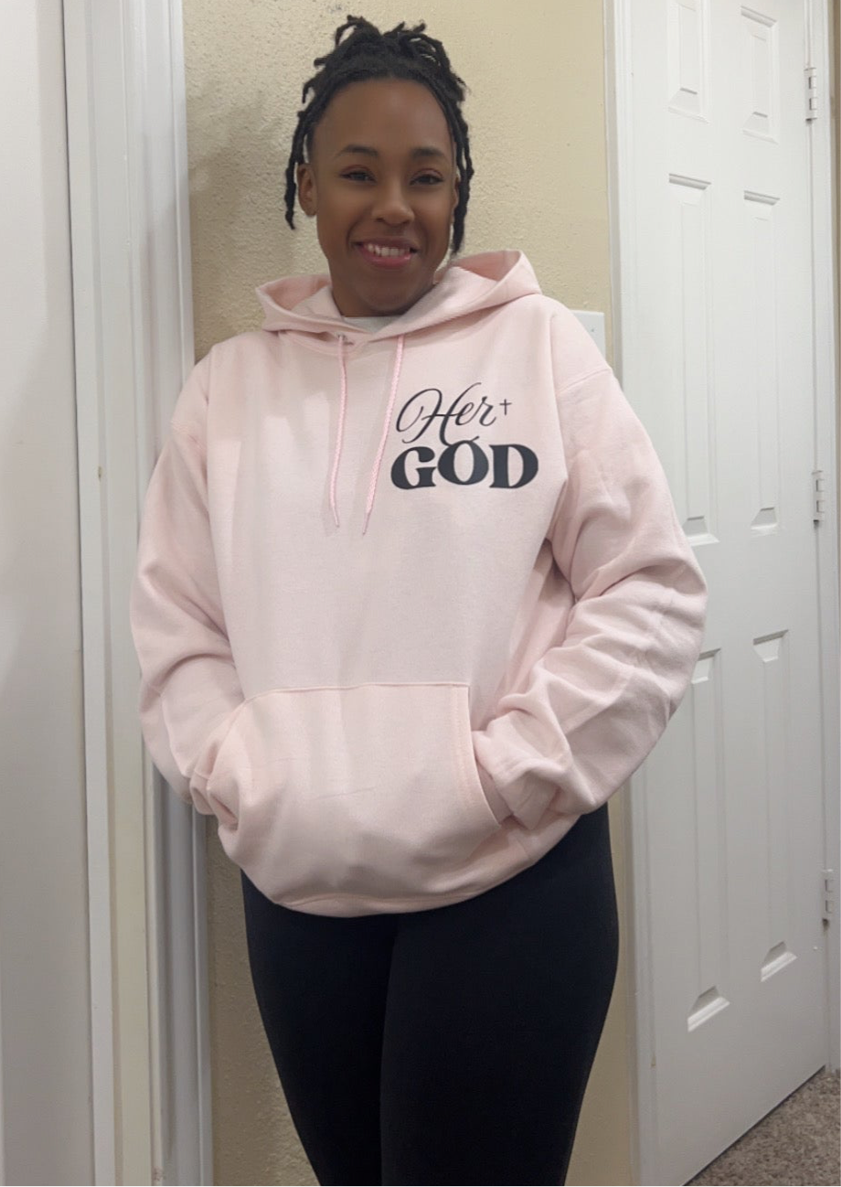 Pink Her+ GOD Hoodies