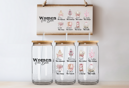 Women of the Bible glass cup