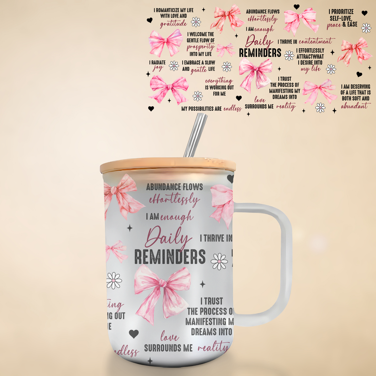 Daily Reminder 17 oz Frosted Glass Mug