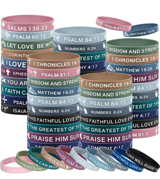 Mystery Christian Rubber Bible Verses Wristbands Scripture