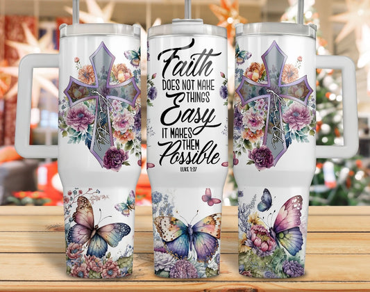 Faith Tumbler, 40 oz tumbler with handle